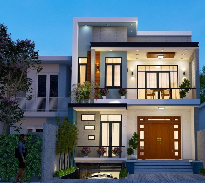 Trải nghiệm mẫu nhà 2 tầng đẹp hiện đại với tầng hầm rộng rãi