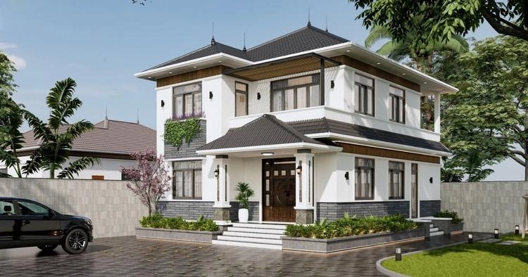 Ngắm nhìn mẫu nhà 2 tầng chữ l mái nhật độc đáo mới lạ