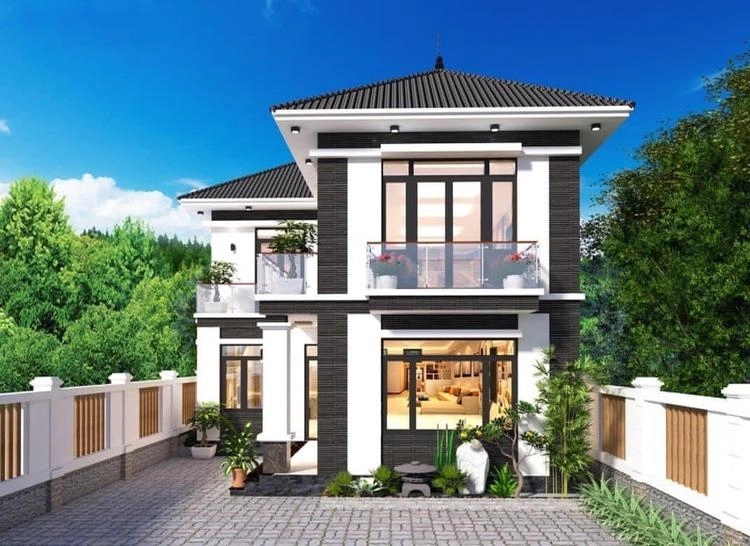 Xem 100m2 mẫu nhà 2 tầng mái nhật đẹp 2021 chuẩn mực