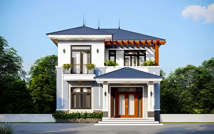 Ngắm nhìn vuông mẫu nhà 2 tầng đẹp ở nông thôn tinh tế