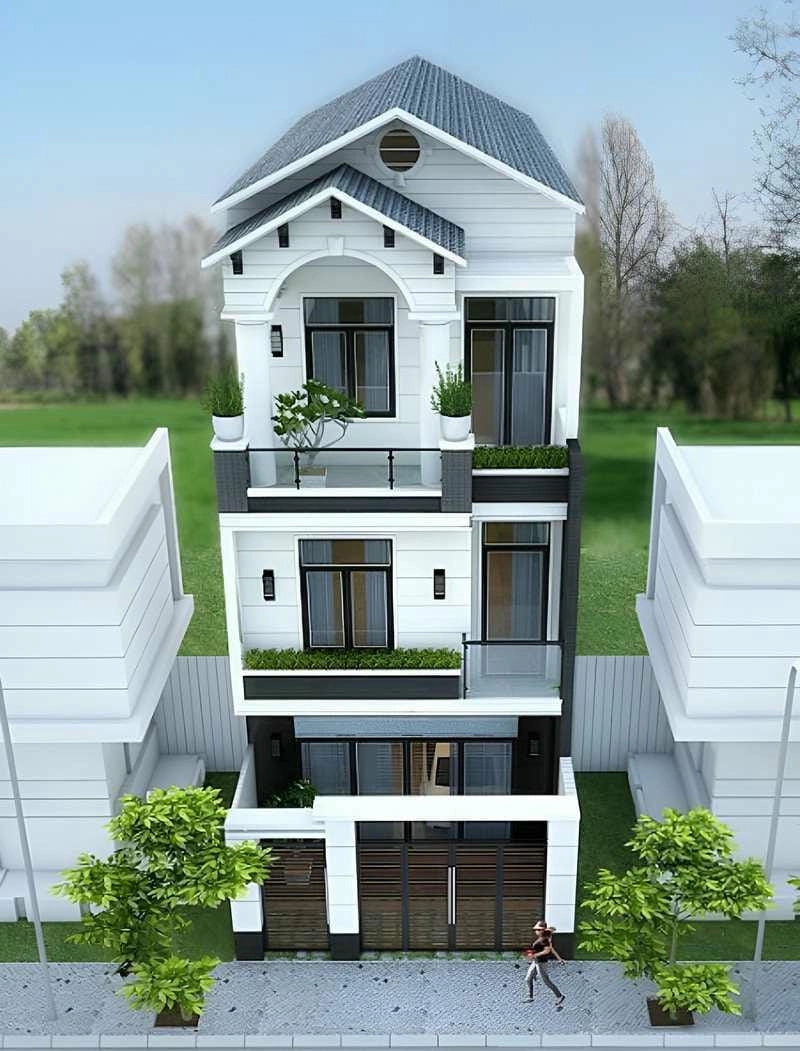 mẫu nhà sơn mặt tiền đẹp thiết kế những mẫu sơn nhà ống