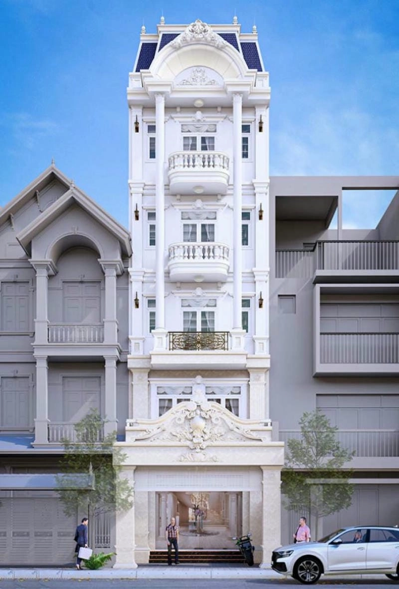 Mẫu nhà 5 tầng hiện đại đón đầu xu hướng kiến trúc mới