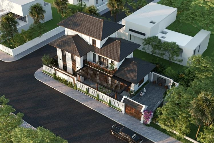 Chiêm ngưỡng mẫu nhà 2 tầng đẹp mái thái tinh tế