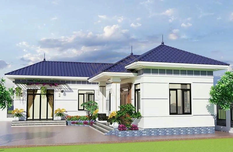 Tham khảo mẫu nhà cấp 4 50m2 2 phòng ngủ tinh tế