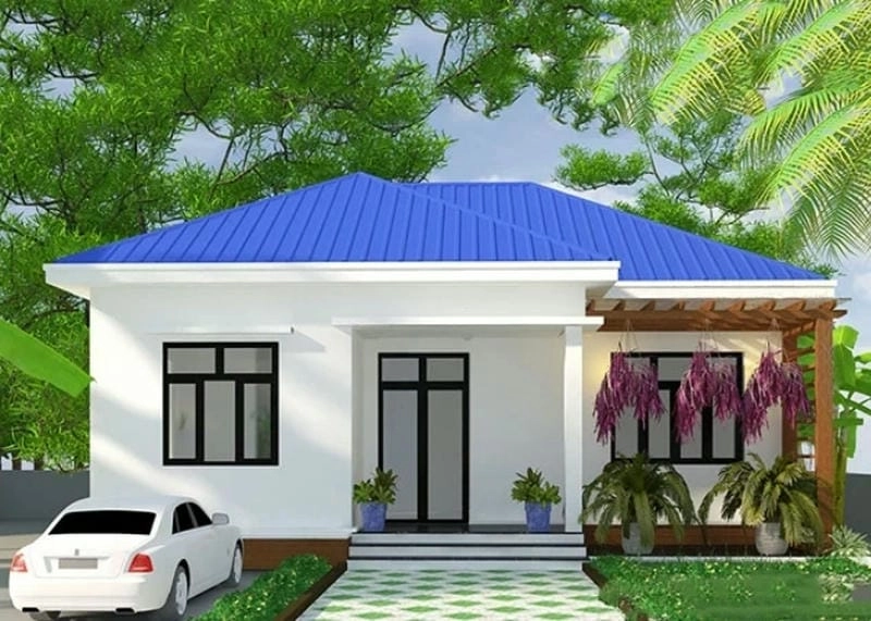 Gợi ý kiểu nhà cấp 4 mái tôn đơn giản mà sang trọng