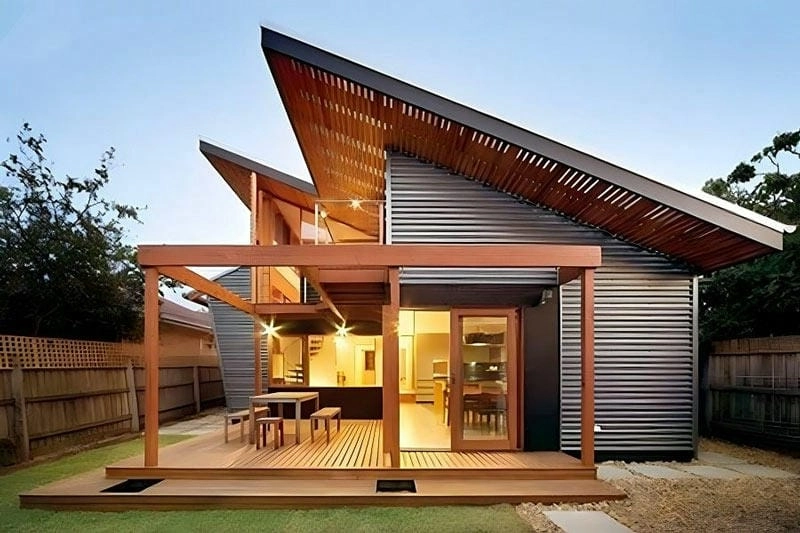 Gợi ý nhà cấp 4 mái lệch rộng 8m