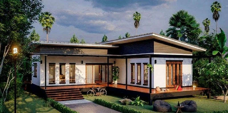 Khám phá nhà cấp 4 mái lệch 6x25