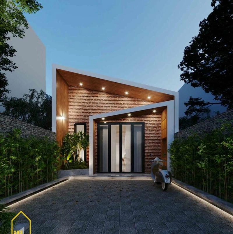 Ngắm mẫu nhà cấp 4 mái lệch 6x20