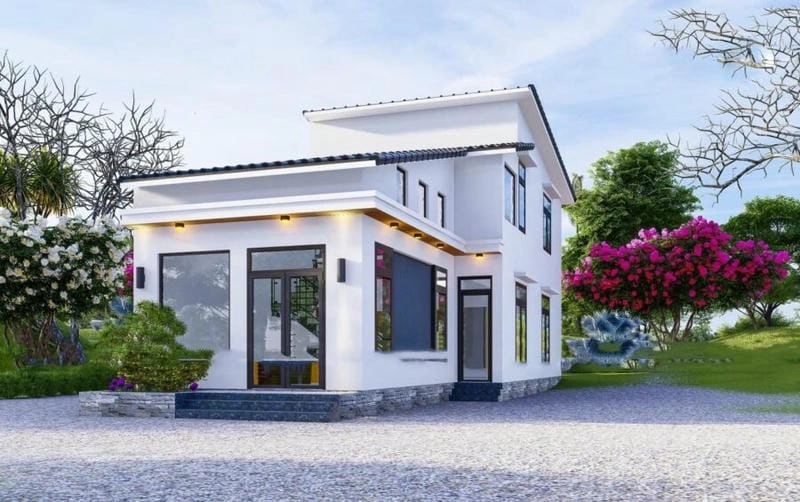 Tham khảo nhà cấp 4 mái lệch 7x12