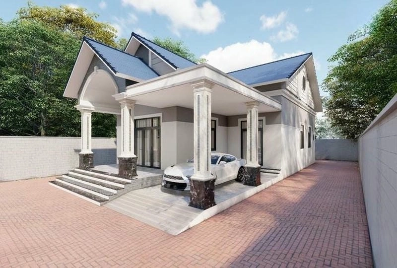 Gợi ý mẫu nhà cấp 4 mái thái 4 phòng ngủ