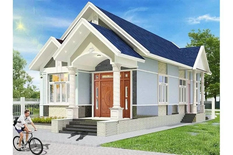 Tận dụng tối đa diện tích trong mẫu nhà cấp 4 mái thái 3 phòng ngủ hiện đại