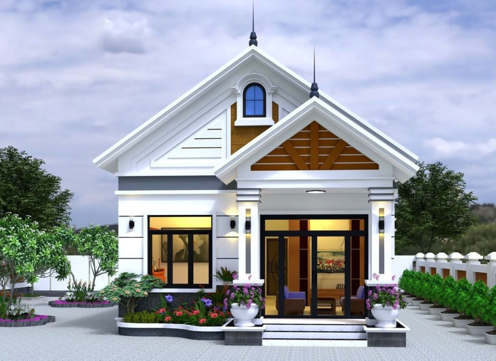 Xem ngay mẫu nhà cấp 4 2 phòng ngủ 1 phòng thờ