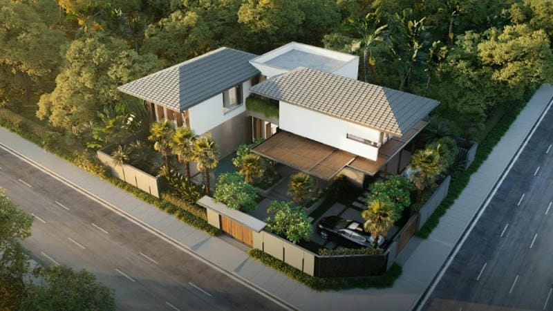 Tối ưu diện tích cùng các mẫu thiết kế nhà 2 tầng hình chữ l