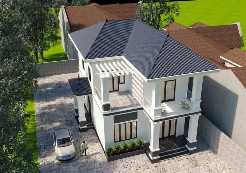 Tham khảo mẫu nhà chữ l đẹp 2 tầng tinh tế