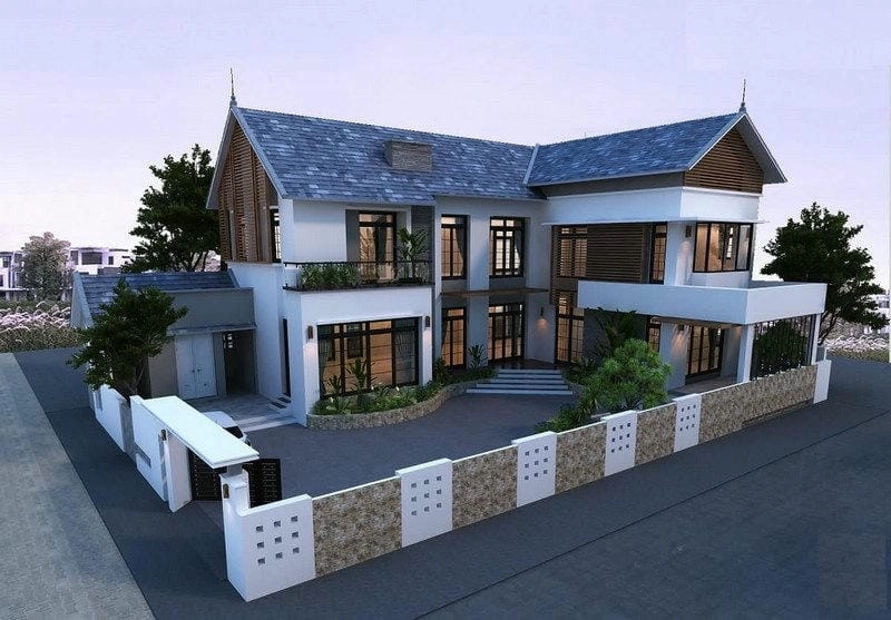 Thiết kế đẳng cấp cùng biệt thự 2 tầng chữ l sang trọng