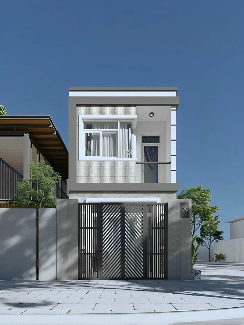 mẫu nhà 1 trệt 1 lầu 6x15 phù hợp gia đình trẻ hiện đại