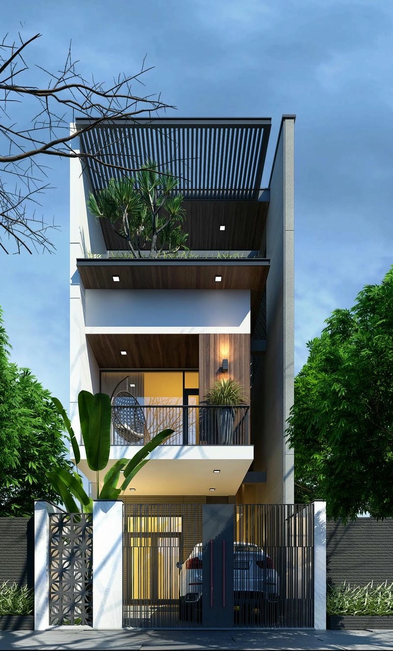 Khám phá mẫu nhà phố 2 tầng hiện đại trẻ trung