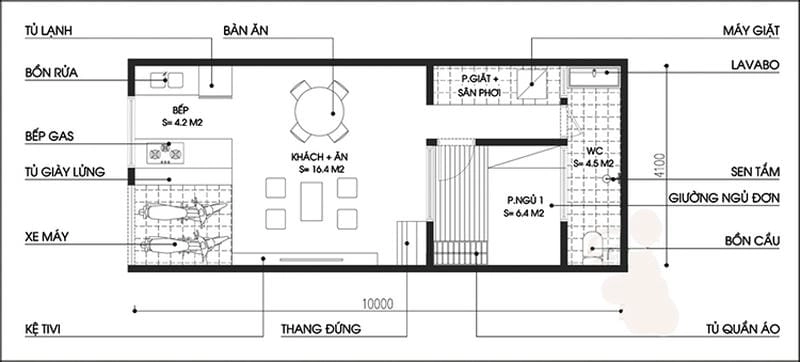Không gian sống lý tưởng với nhà cấp 4 40m2 tiện nghi