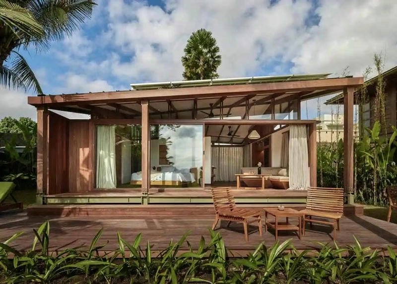 màu nhà gỗ homestay phối màu hài hòa tinh tế