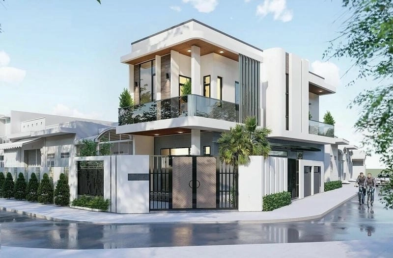 thiết kế nhà lô góc không gian mở gần gũi thiên nhiên