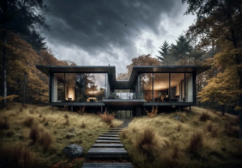 mẫu nhà kính cấp 4 nổi bật với phong cách tối giản