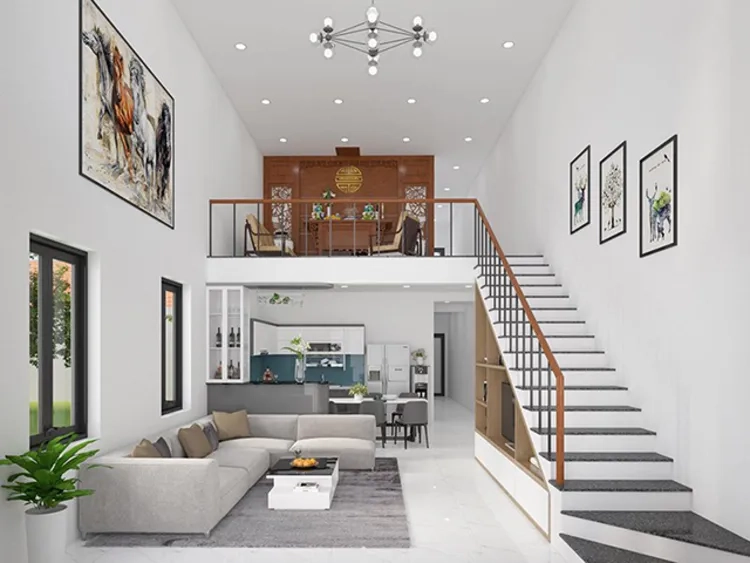 Ngắm nhìn mẫu nhà gác lửng 4x20 đẹp tiện nghi
