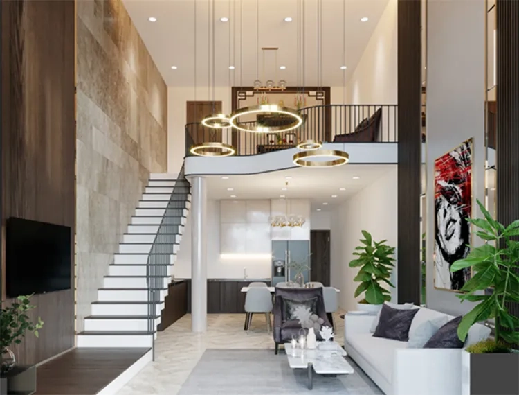 Ngắm mẫu nhà gác lửng mặt tiền 5m sang trọng