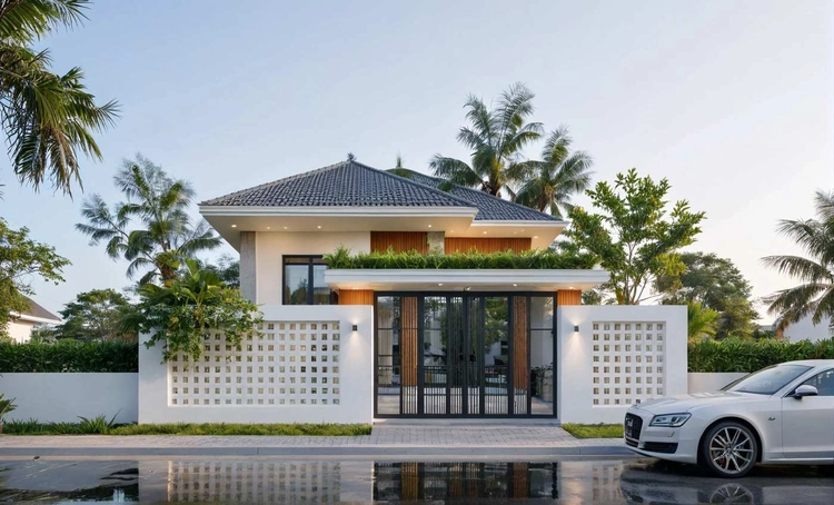 Gợi ý mẫu nhà mái nhật có tầng hầm tiện nghi độc đáo