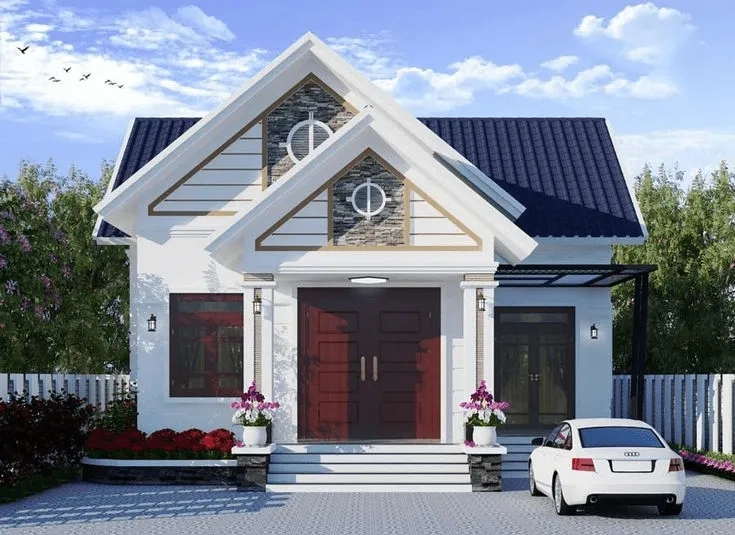 Gợi ý mẫu nhà mái thái 1 tầng 3 phòng ngủ tối ưu không gian