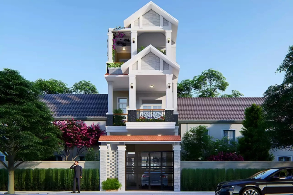 Ngắm ngay mẫu nhà mái thái ngang 6m đẹp mắt mẫu nhà mái thái 3 tầng