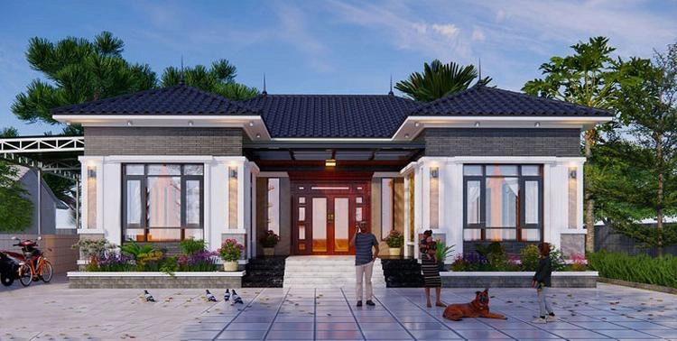 Tham khảo mẫu nhà cấp 4 mái thái 3 phòng ngủ