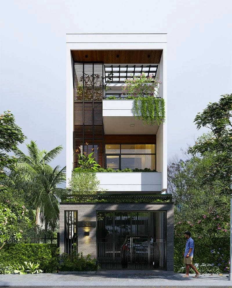 Cảm hứng từ mẫu nhà đẹp 2 tầng 1 tum phong cách đơn giản