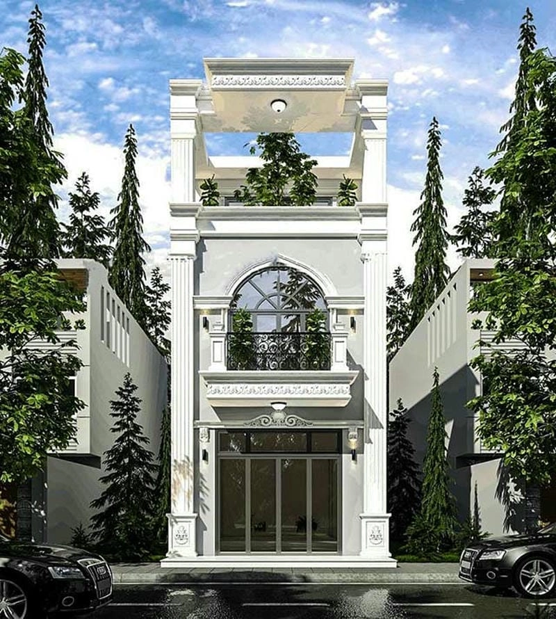 Chọn màu sơn cho nhà đẹp 2 tầng 1 tum theo phong thủy