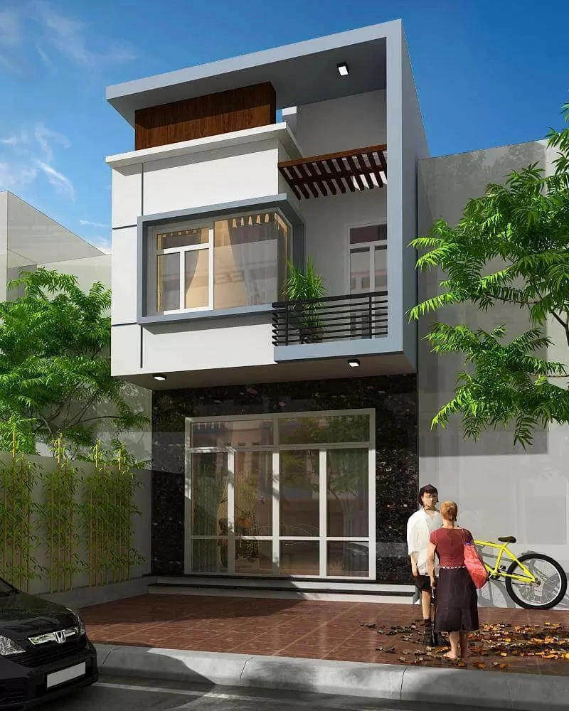 Cập nhật mẫu nhà ống 2 tầng đẹp 2025 mái bằng