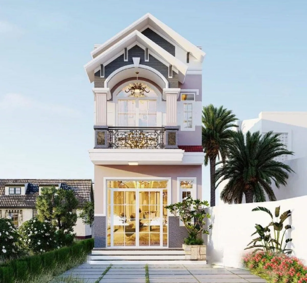 Ấn tượng với mẫu nhà ống 2 tầng mái thái 5x20m nhà ống mái thái