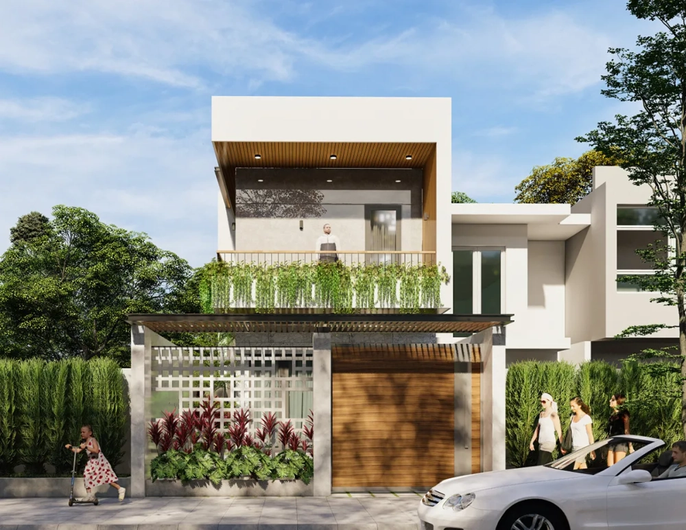 Tham khảo mẫu nhà ống 2 tầng đẹp nhất hiện nay mái bằng