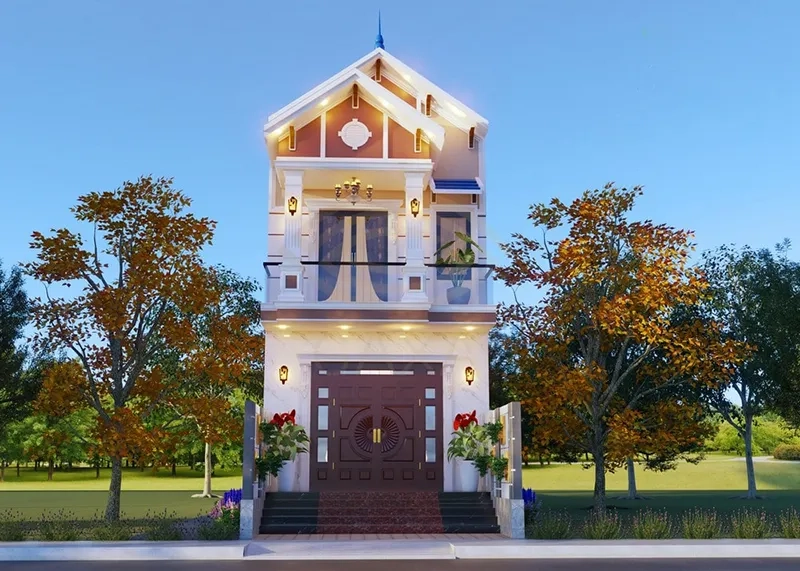 Chiêm ngưỡng mẫu nhà ống 2 tầng đẹp mái thái kiểu nhà ống mái thái