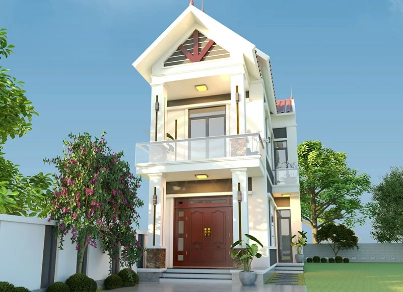 Ngắm mẫu nhà ống 2 tầng 1 tum mái thái thiết kế nhà ống mái thái