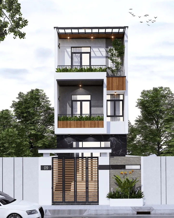 Gợi ý mẫu nhà đẹp 1 tầng hiện đại phong cách mẫu nhà ống 3 tầng