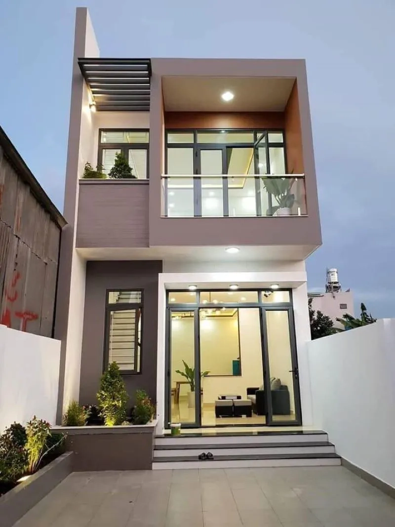 Tham khảo các mẫu nhà ống 2 tầng đẹp mái bằng tiện nghi