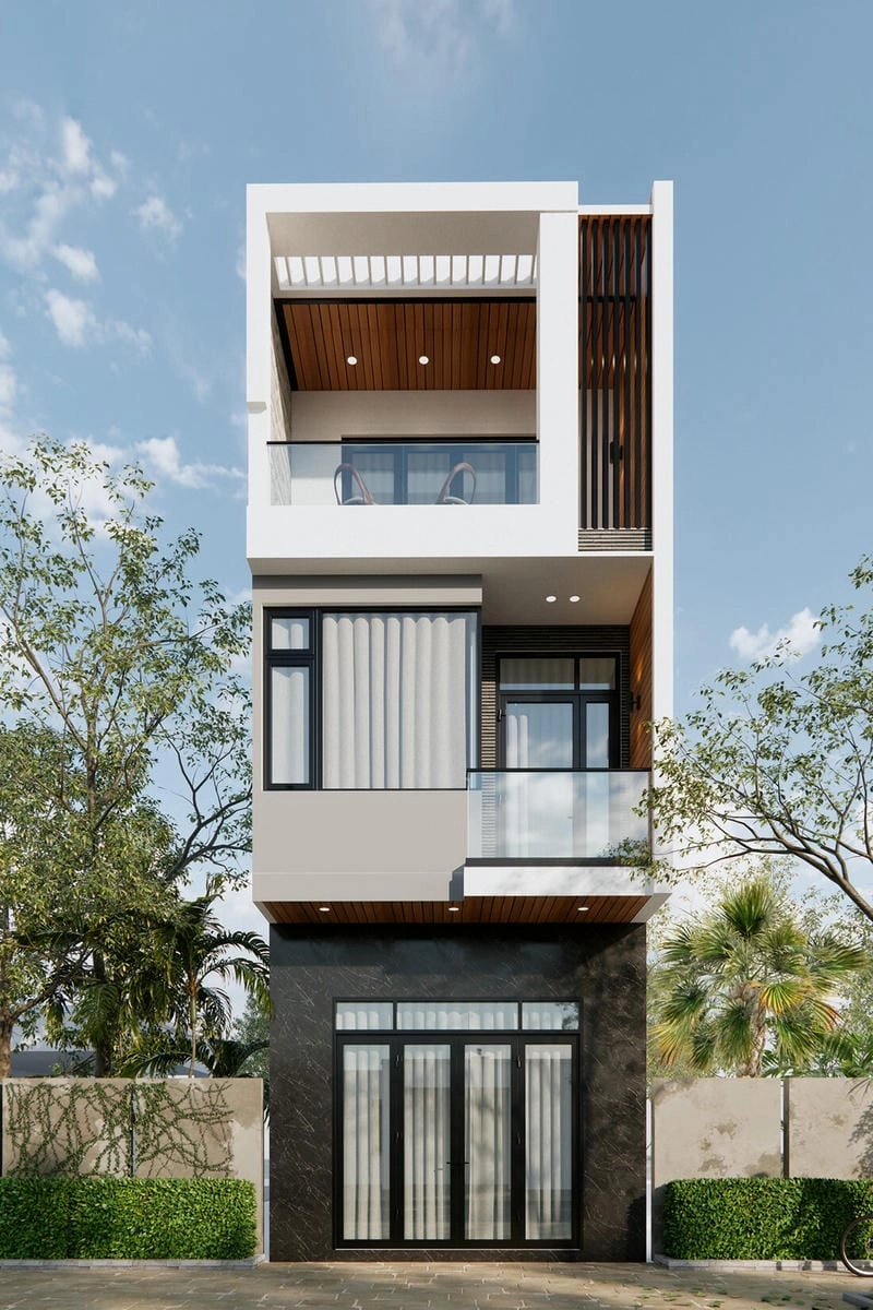 mẫu nhà mặt tiền 5m tân cổ điển lựa chọn độc đáo đậm chất riêng