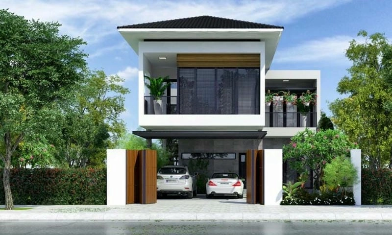 mẫu nhà phố đẹp phong cách hài hòa cuốn hút