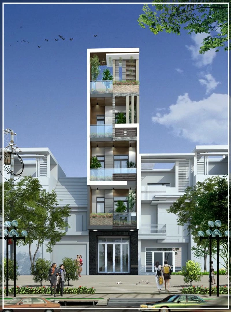 Khám phá mẫu nhà phố 5 tầng đẳng cấp