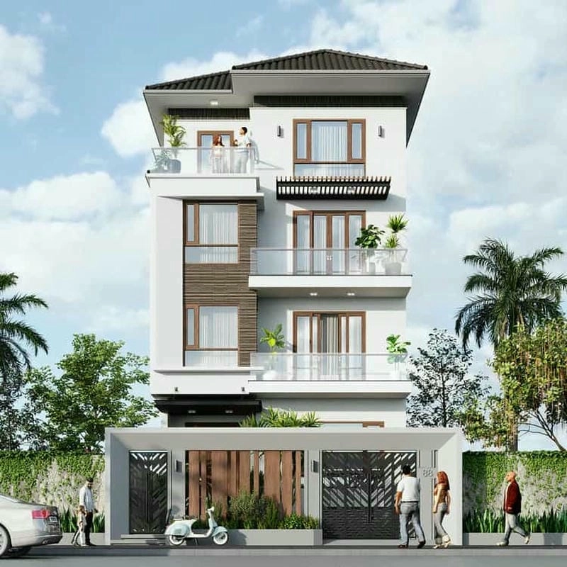 Xem ngay mẫu nhà phố mặt tiền đẹp 6x16m