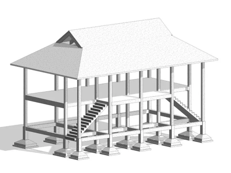 Ngắm mẫu nhà sàn bê tông đẹp nhất phối cảnh mẫu nhà sàn đẹp