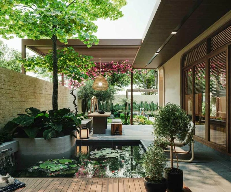 mẫu nhà vườn cấp 4 đẹp 2021 thiết kế mới hiện đại tiện nghi