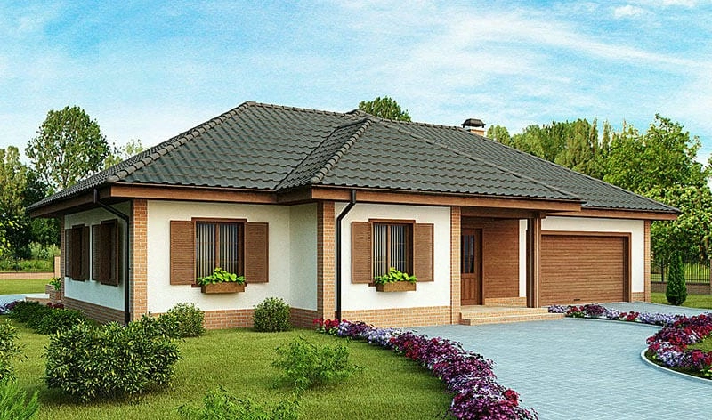 mẫu nhà vườn 1 tầng 2 mặt tiền mở rộng đón gió thoáng đãng