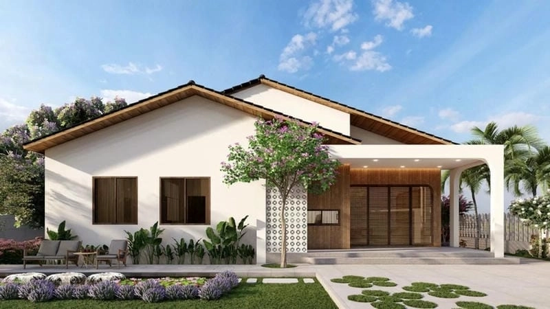 mẫu nhà vườn sơn đẹp tạo điểm nhấn riêng cá tính