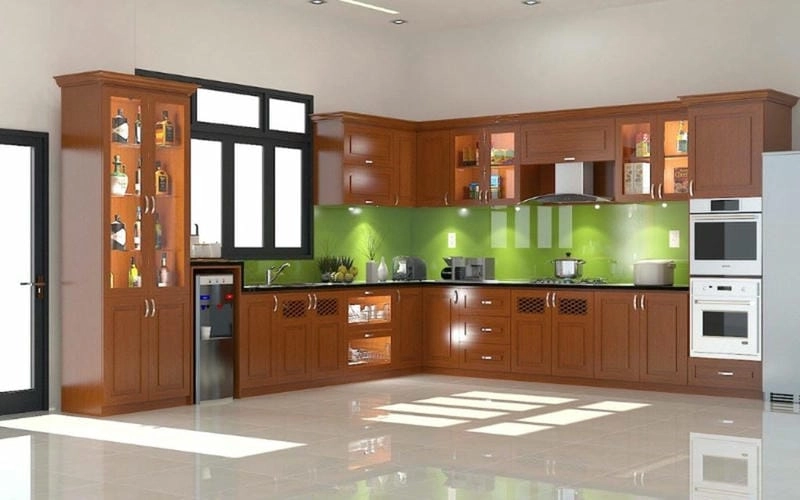 mẫu nhà bếp cao hơn phòng khách ý tưởng độc đáo tinh tế