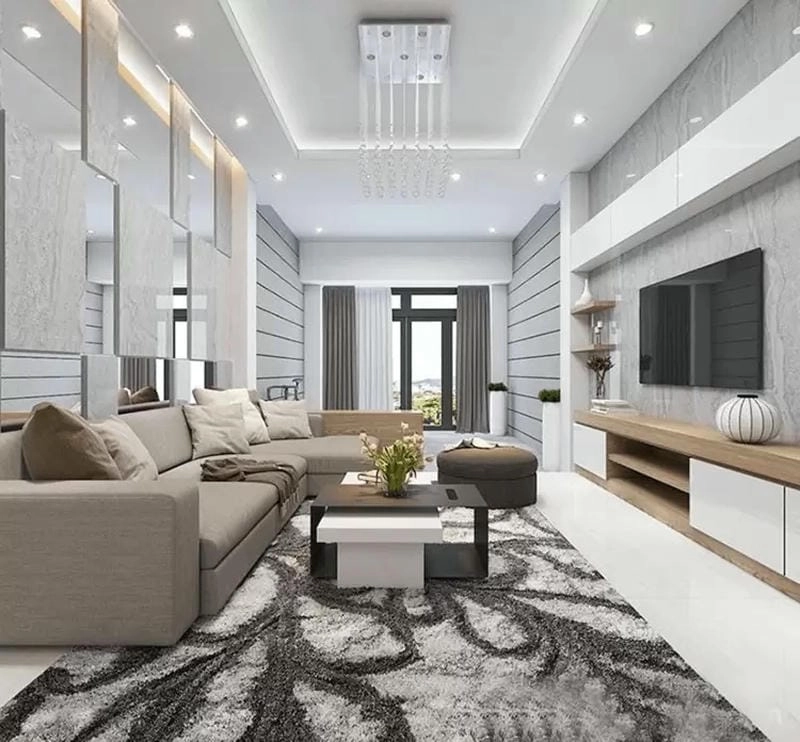 mẫu phòng khách nhà cấp 4 thiết kế ấm cúng tiện nghi